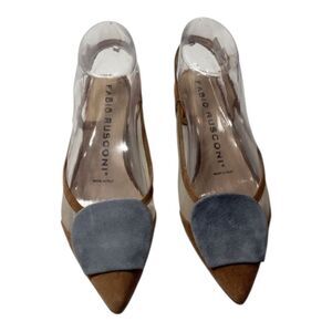 Fabio Rusconi Yoshie Suede Ballet Flats Brown Blue Leather Women’s EU 37.5